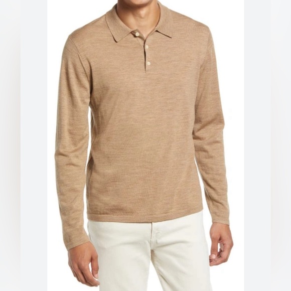 Vince Other - VINCE Merino Wool Polo Sweater in H Runyon Tan Size Large